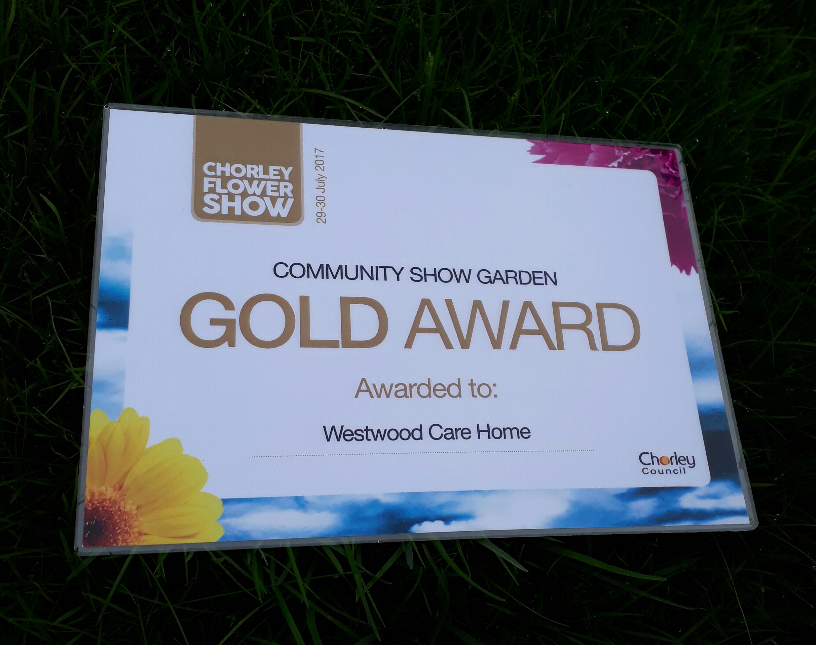 Our Gold Award from the Chorley Flower Show 2017